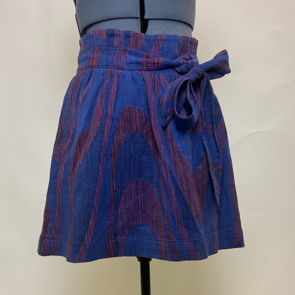 Anthropologie Blue and Pink Circle Skirt